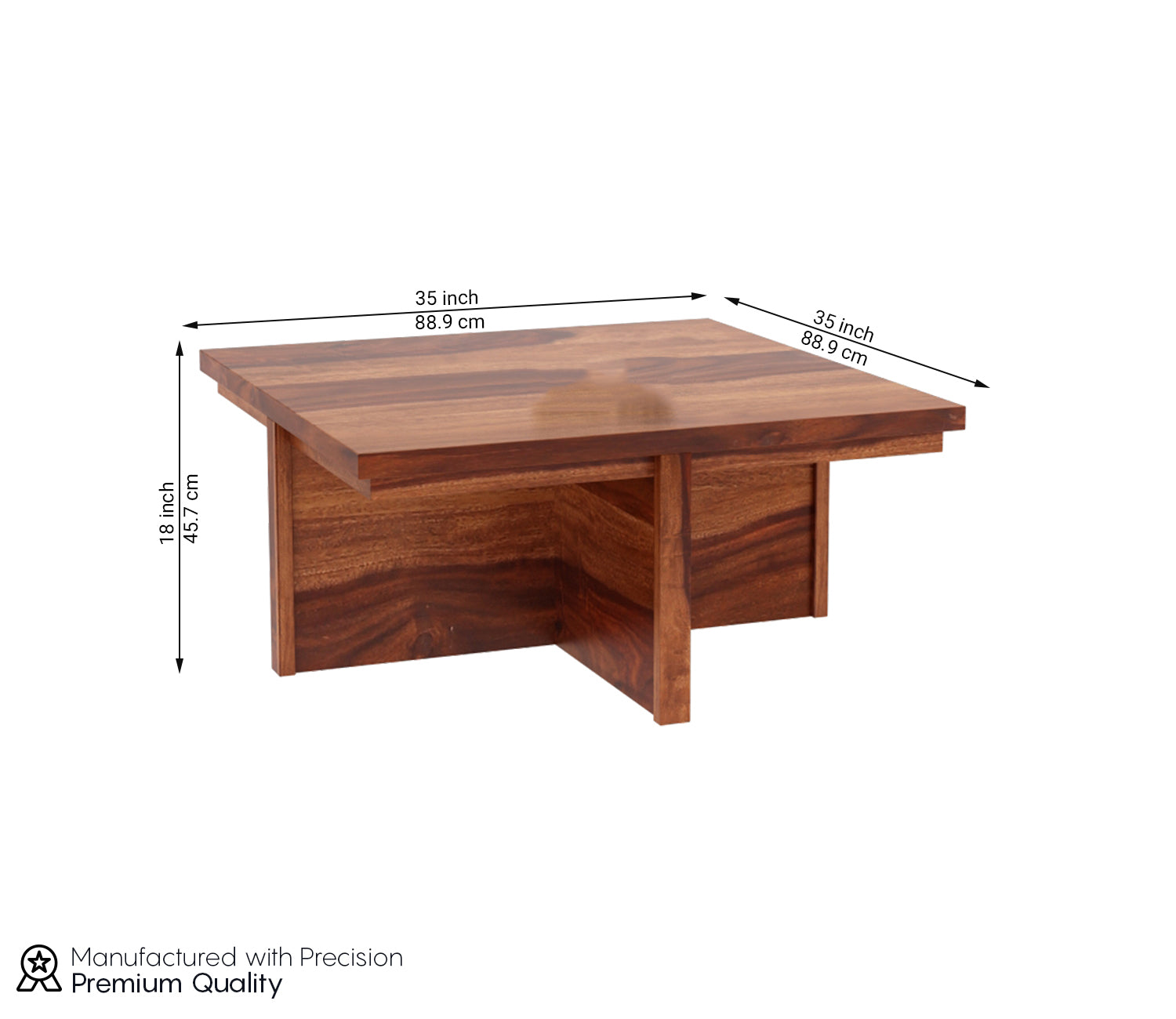 Everly Sheesham Wood Coffee Table with 4 Seating Stools