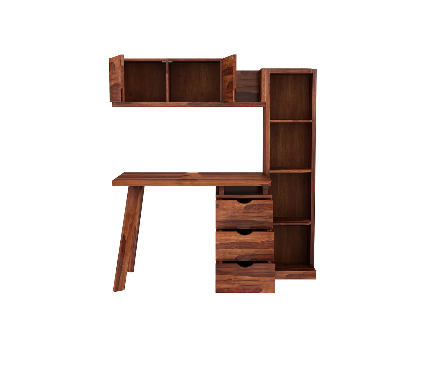 Harper Study Table With Three Drawers & Bookshelf