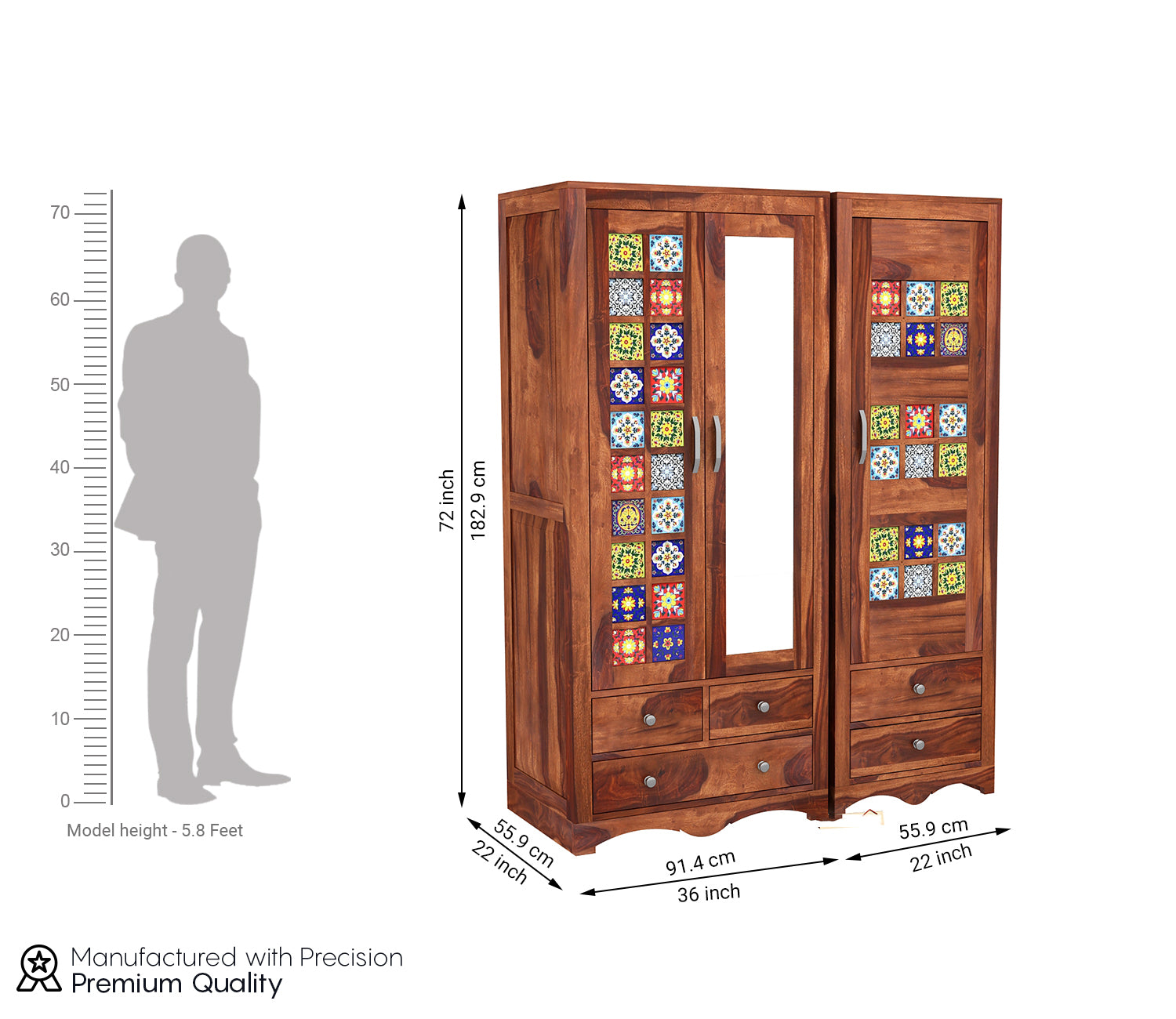 Clayton 3 Door Multi Utility Wardrobe