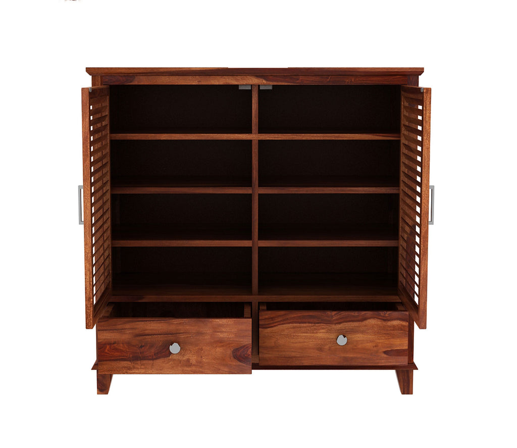 Kaleb Sheesham Wood Shoe Cabinet With Storage Drawers
