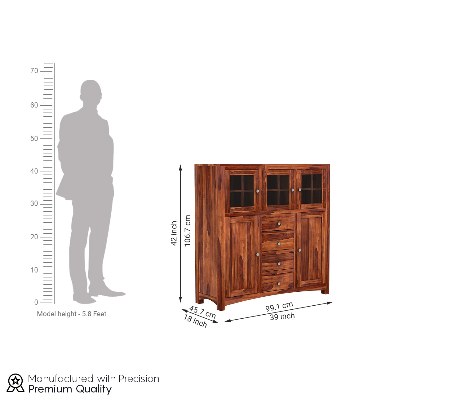 Ismael Sheesham Wood Storage Cabinet