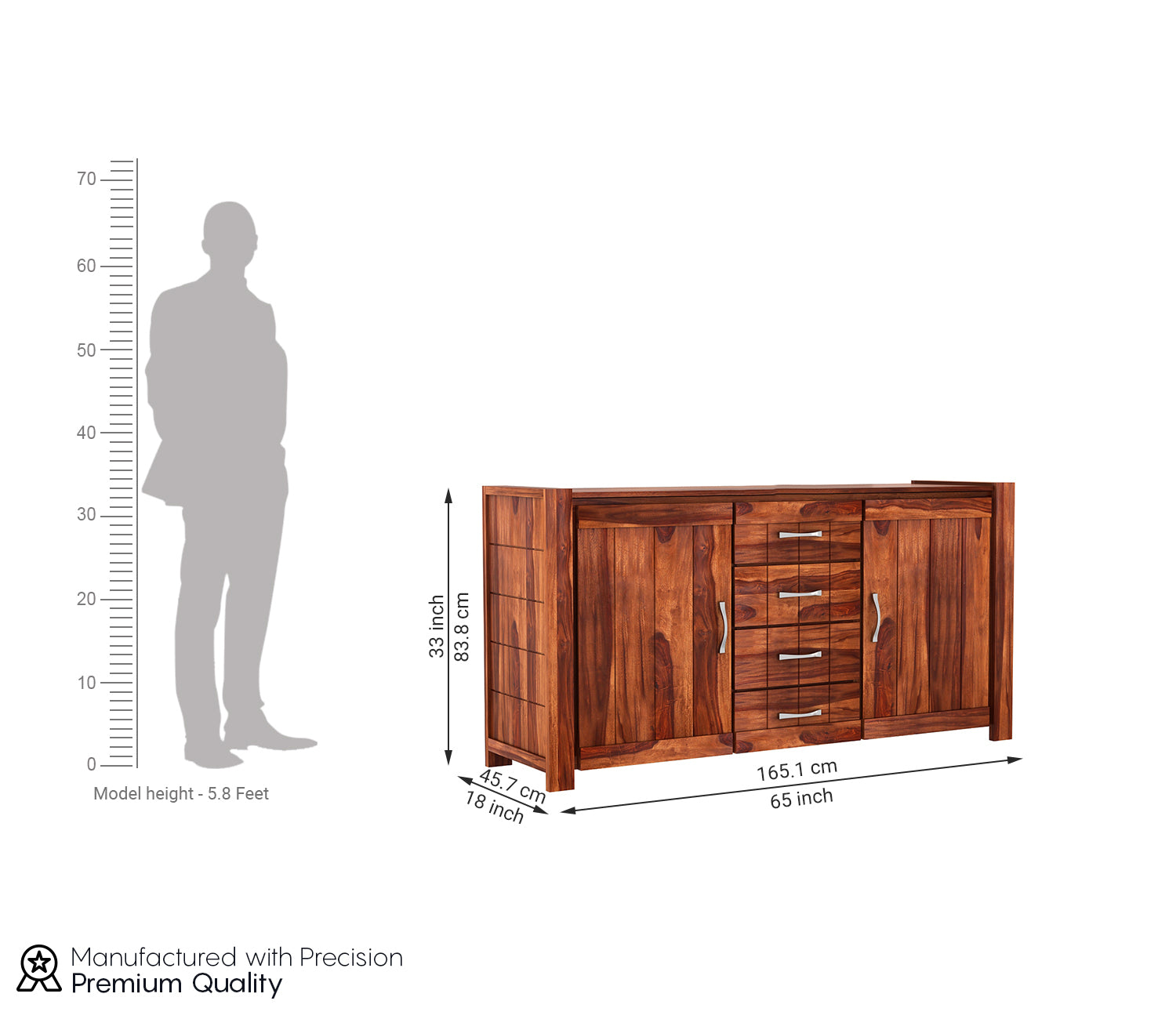 Javier Sheesham wood Sideboard and Cabinet