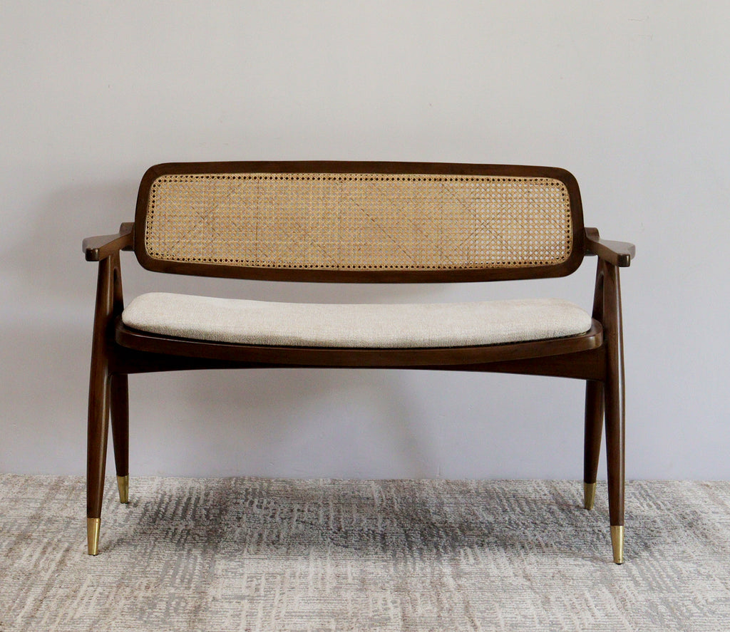 Justin Teak Wood Bench with Cushion Seating