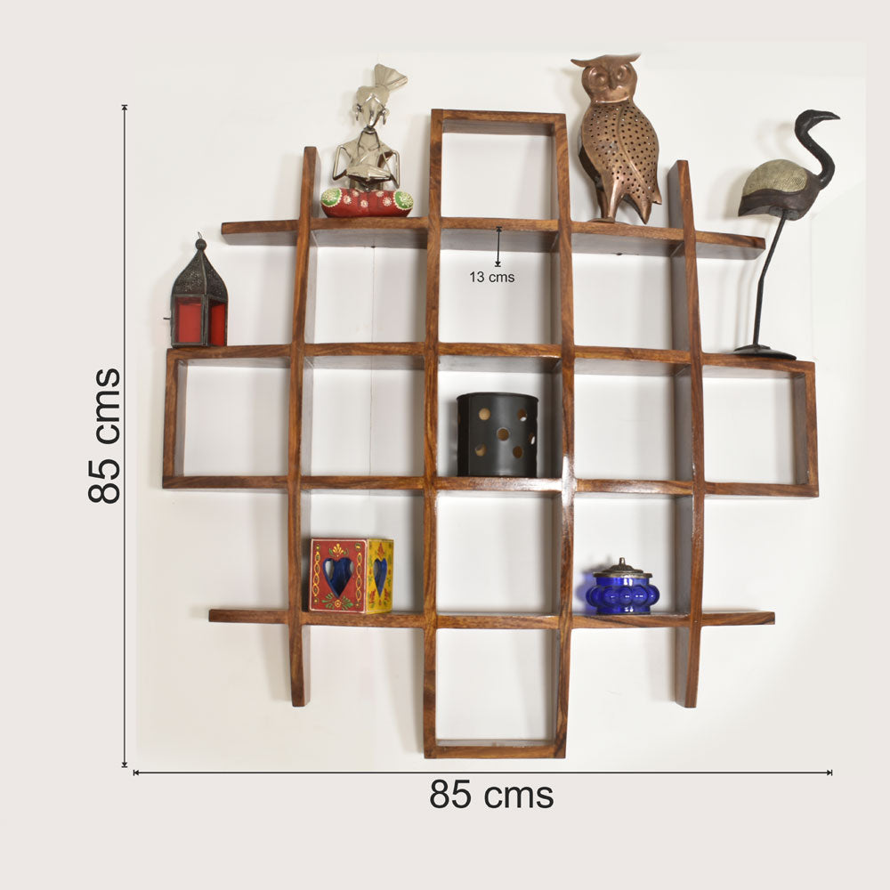 Ophelia Wood Intersecting Boxes Wall Shelves