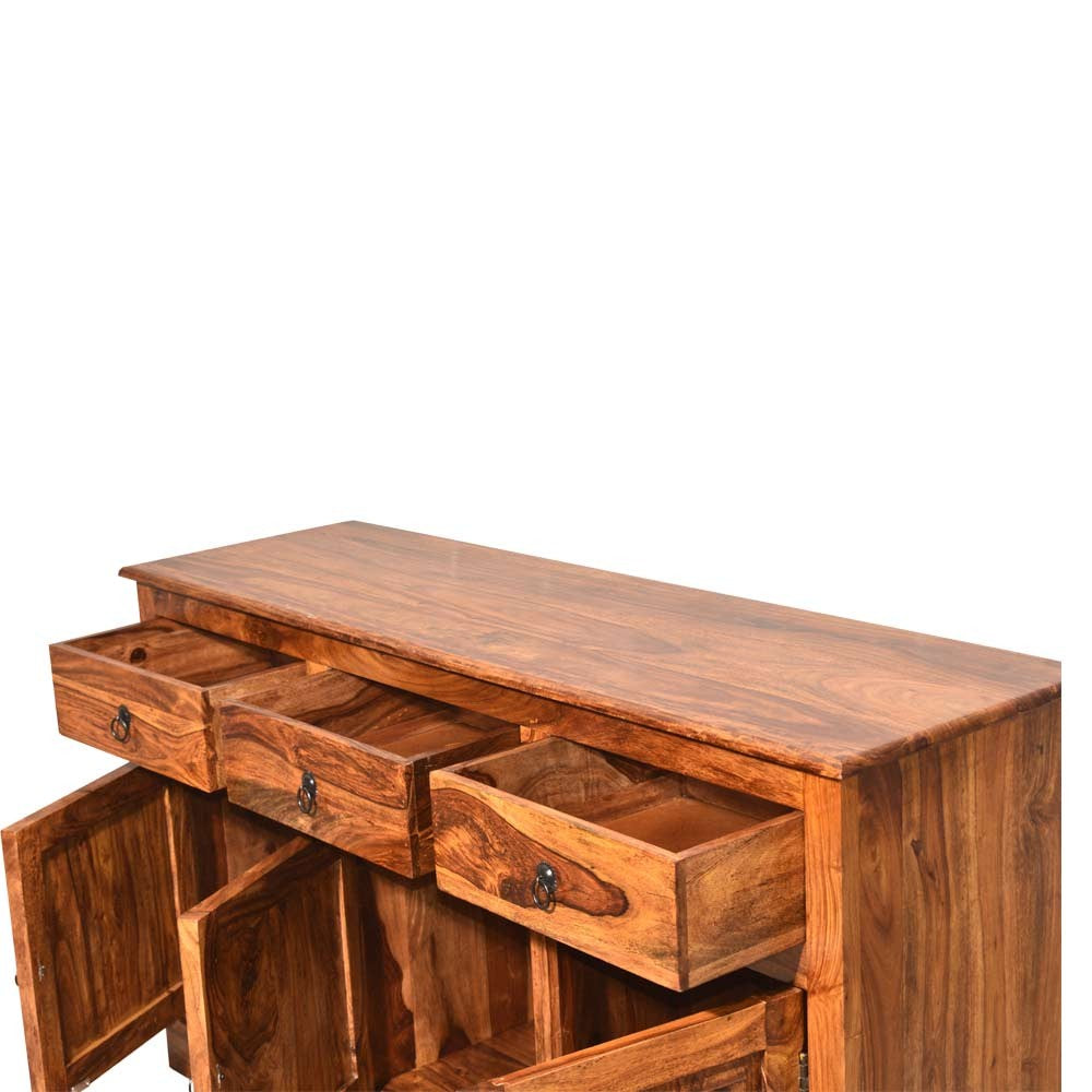 Arabella Wood Sheehsam Siramika Sideboard Three Drawers