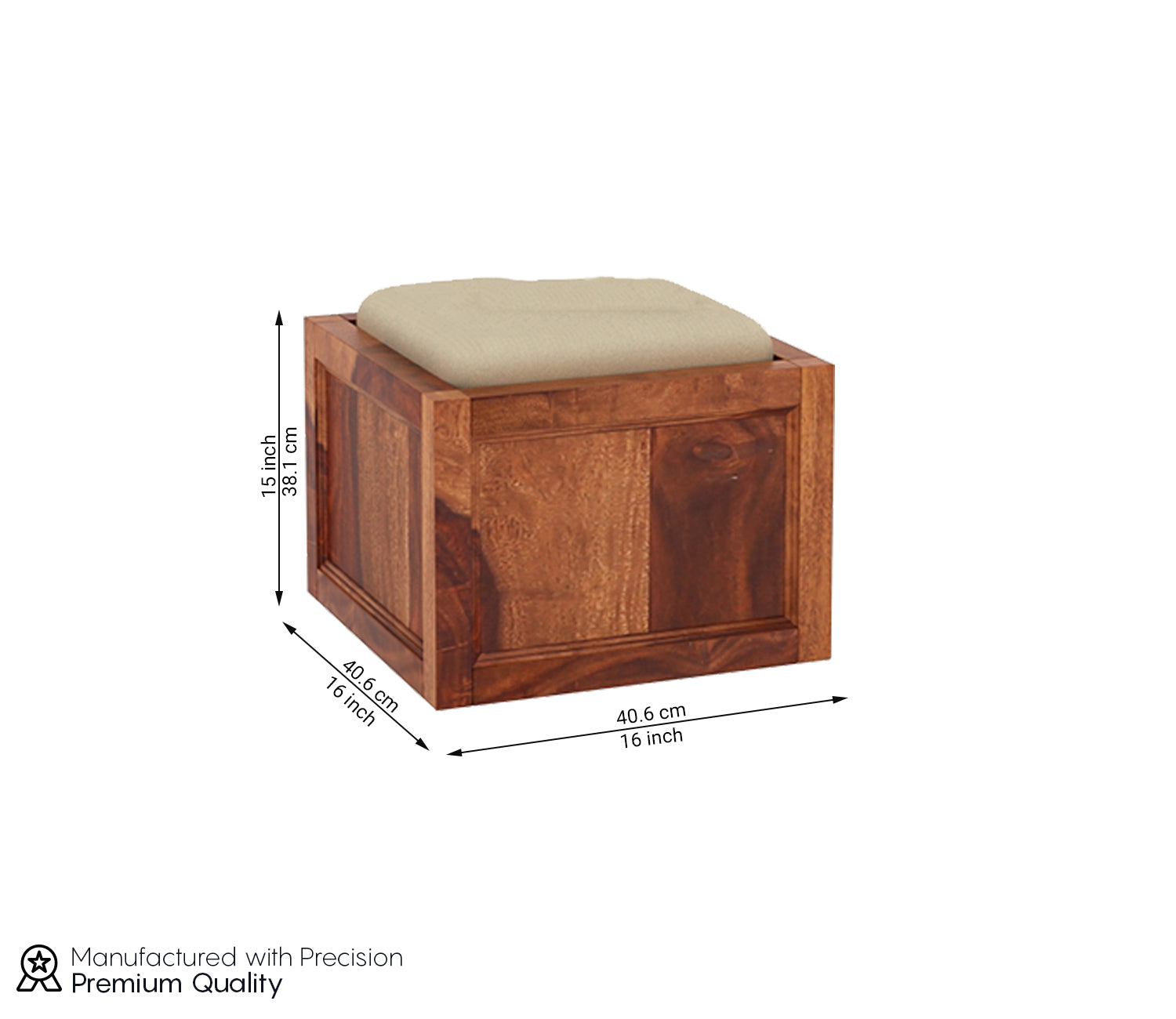 Everly Sheesham Wood Coffee Table with 4 Seating Stools