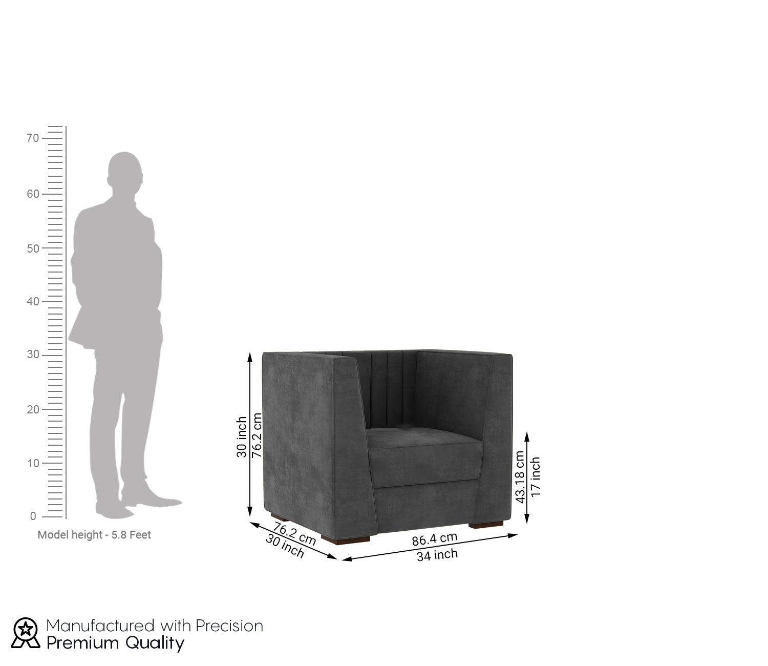 Elijah3+1+1 Fabric Sofa Set