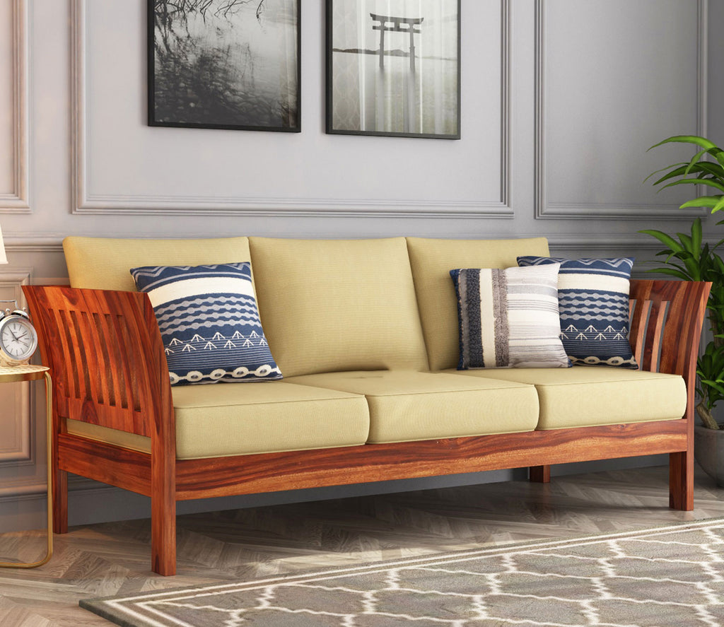 Brad Wooden Sofa Set with Washable Zipper Cover