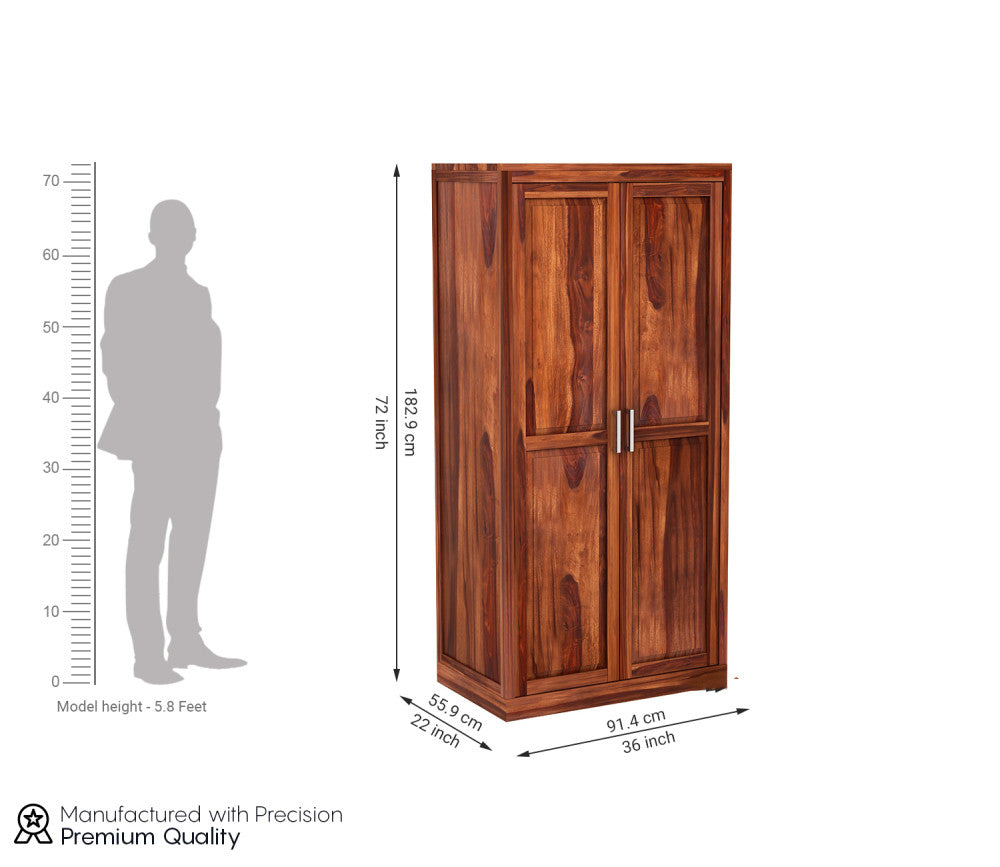 Gideon Solid Wood 2 Door Cupboard
