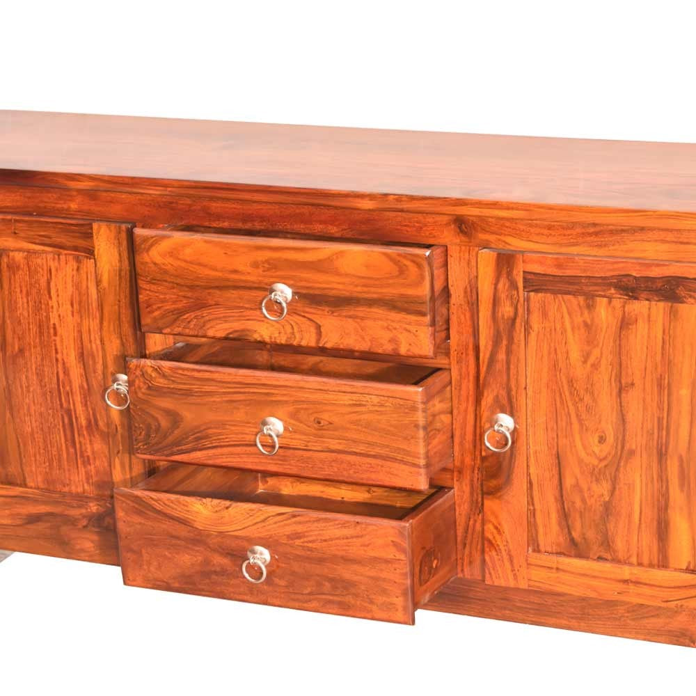 Rowan Solid Wooden Glass Crockery Almirah