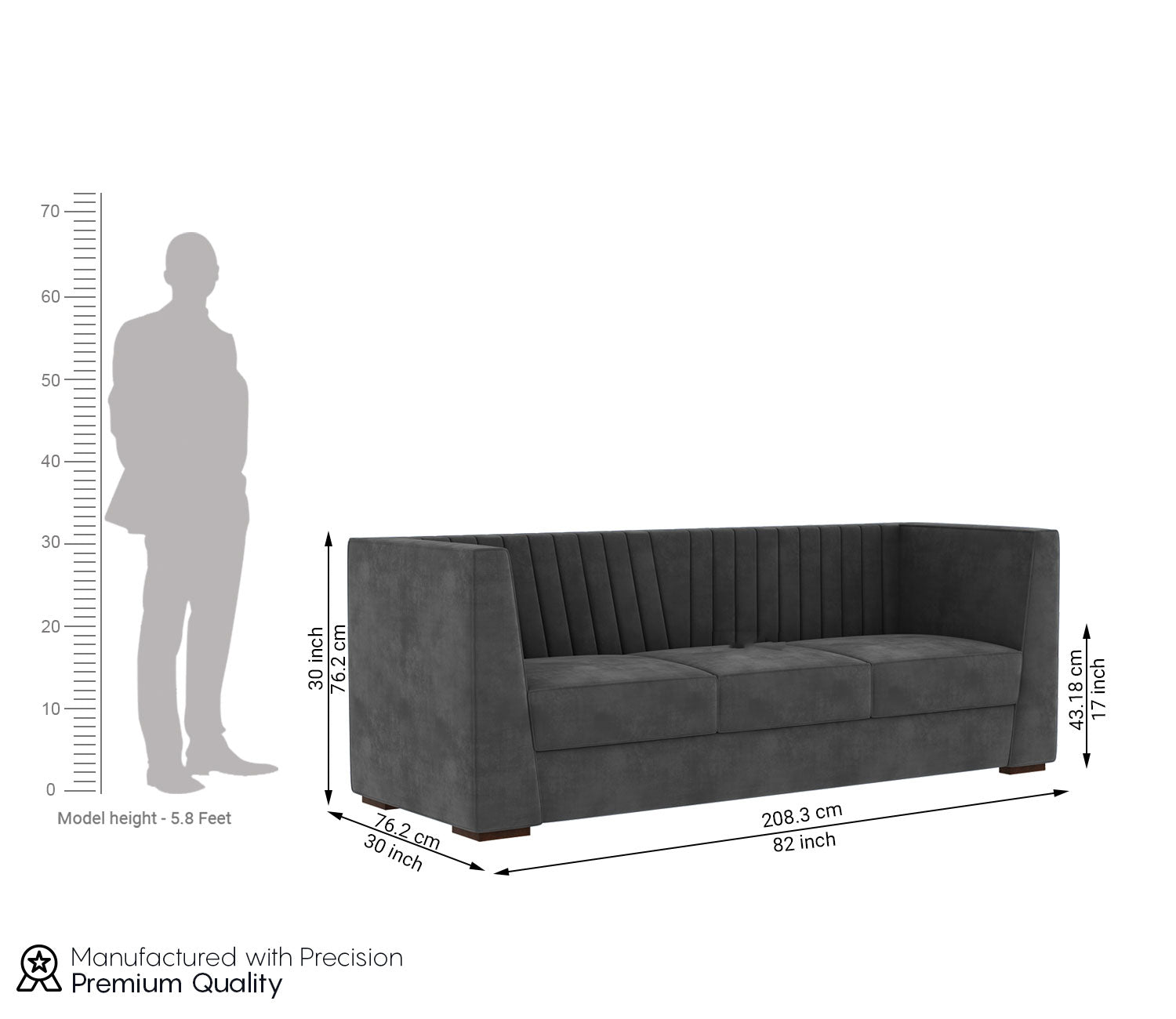 Elijah3+1+1 Fabric Sofa Set