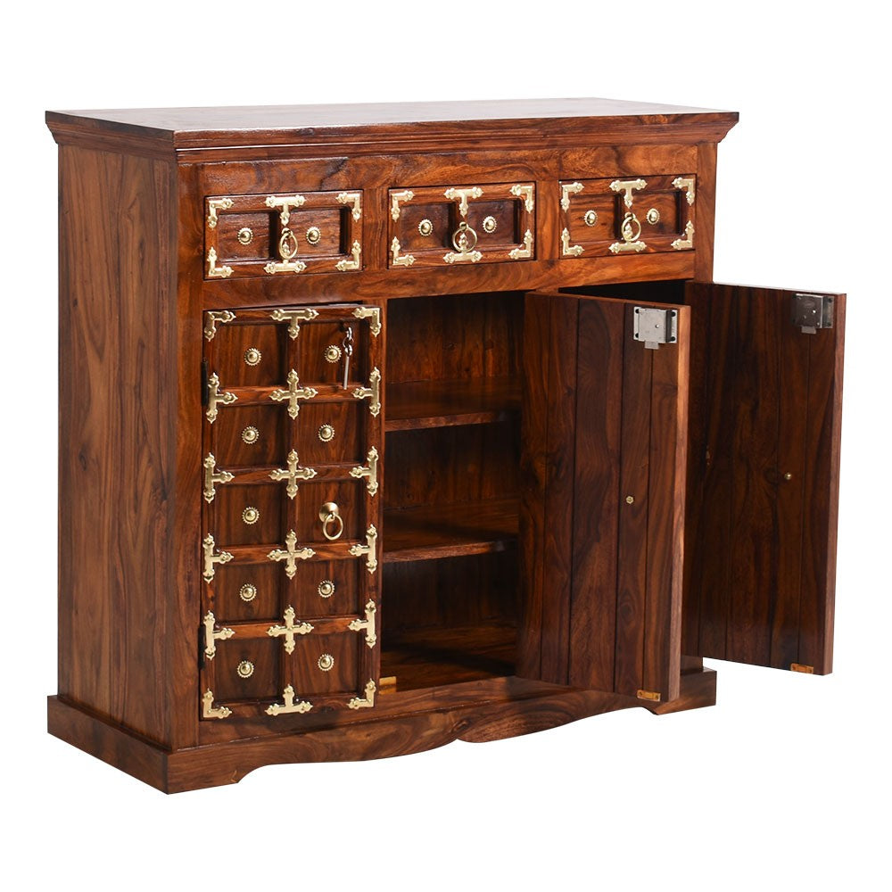 Freyja Sheesham Wood Brass Sideboard