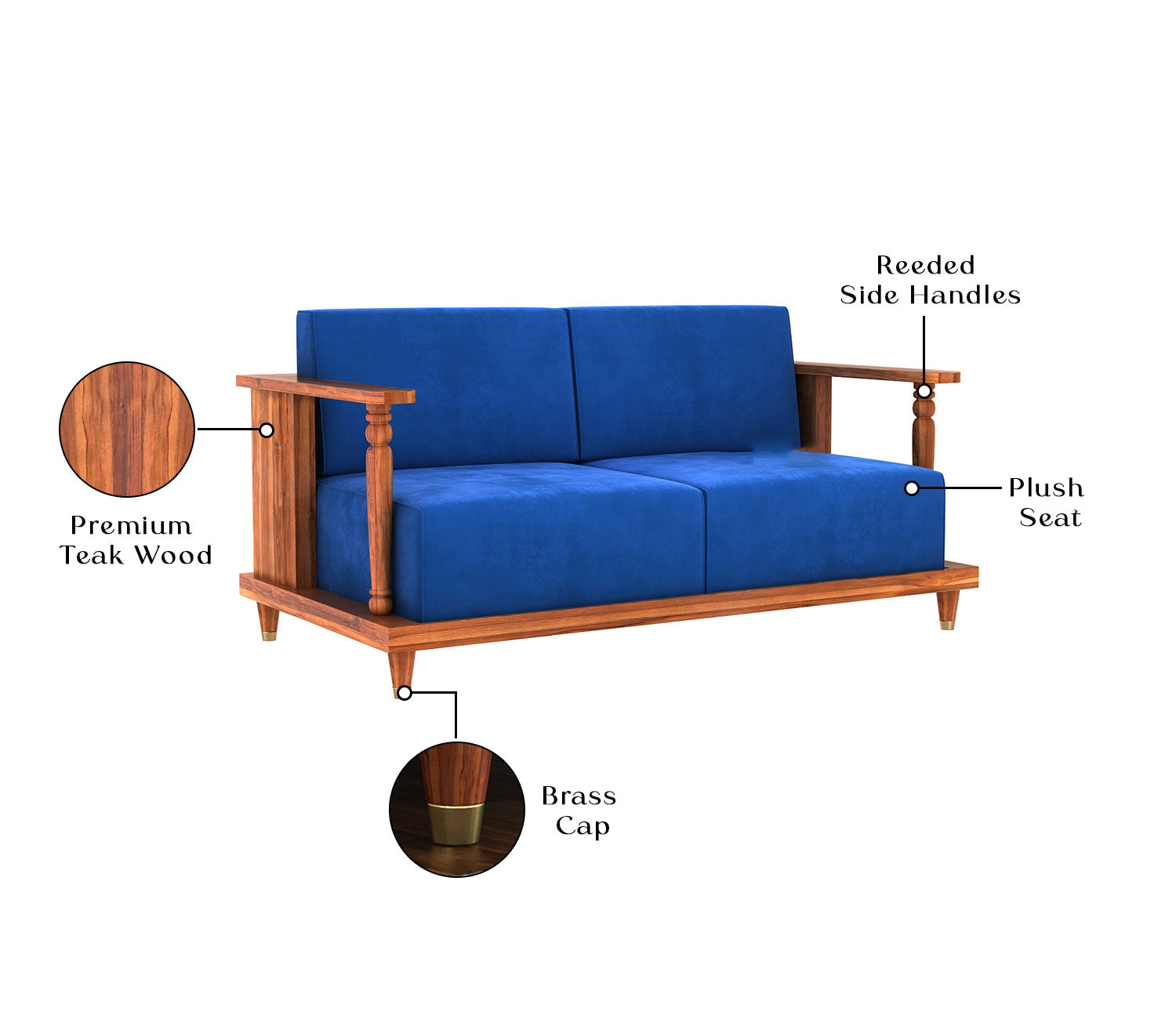 Milton Wooden 5 Seater Sofa Set