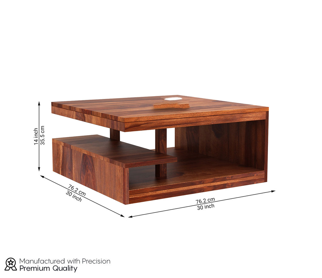 Quinn Sheesham Wood Tea Table with Storage