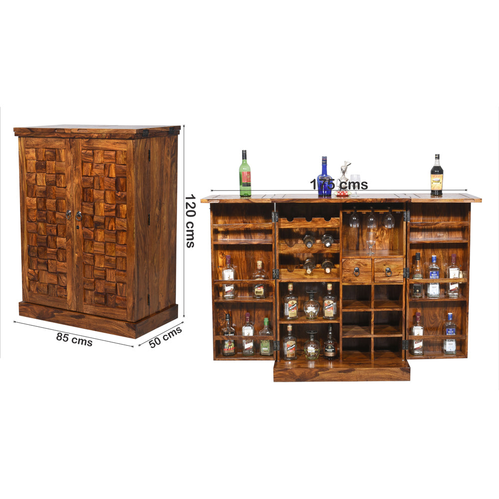 Lilia Traditioanl Niwar Patti Design Bar Cabinet