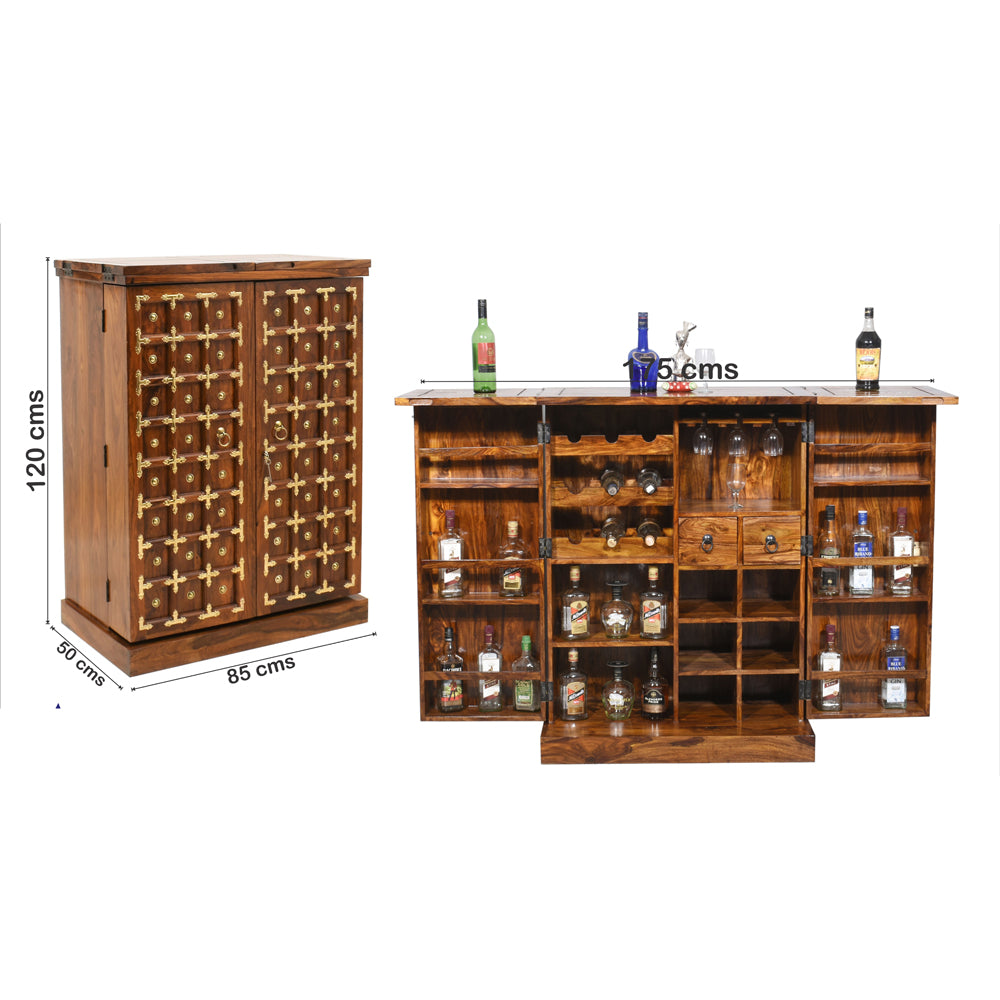 Mazie Regular Brass Design Bar Cabinet