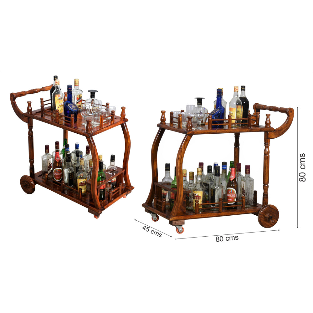Harlee Sheesham Wood Trolley/Bar