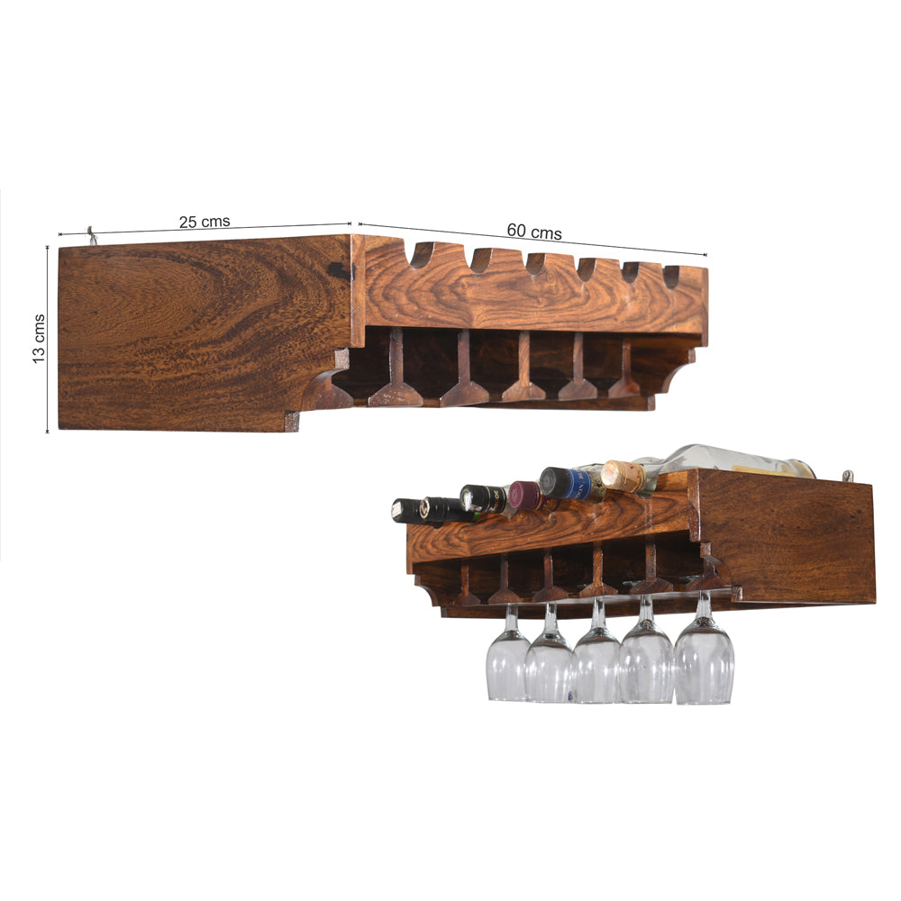 Magdalena Hanging Solid Sheesham Wood Bar