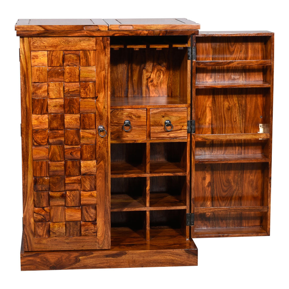Lilia Traditioanl Niwar Patti Design Bar Cabinet