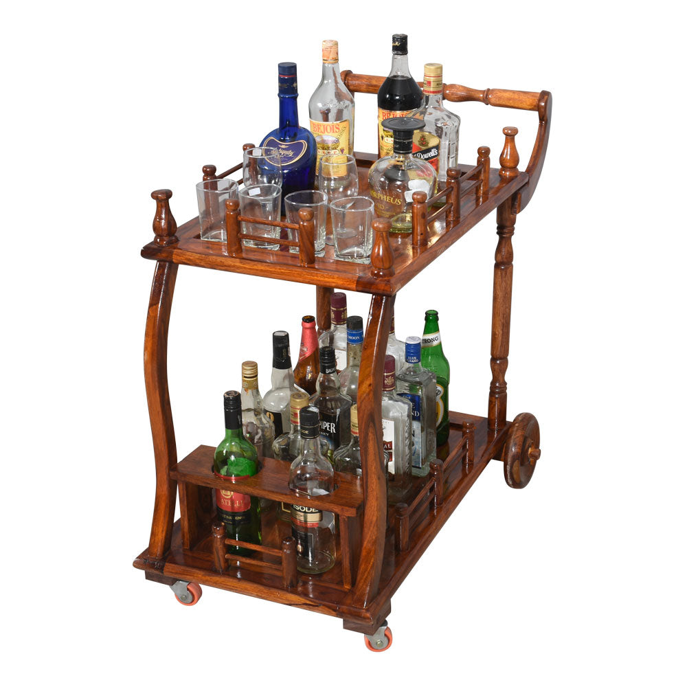 Harlee Sheesham Wood Trolley/Bar