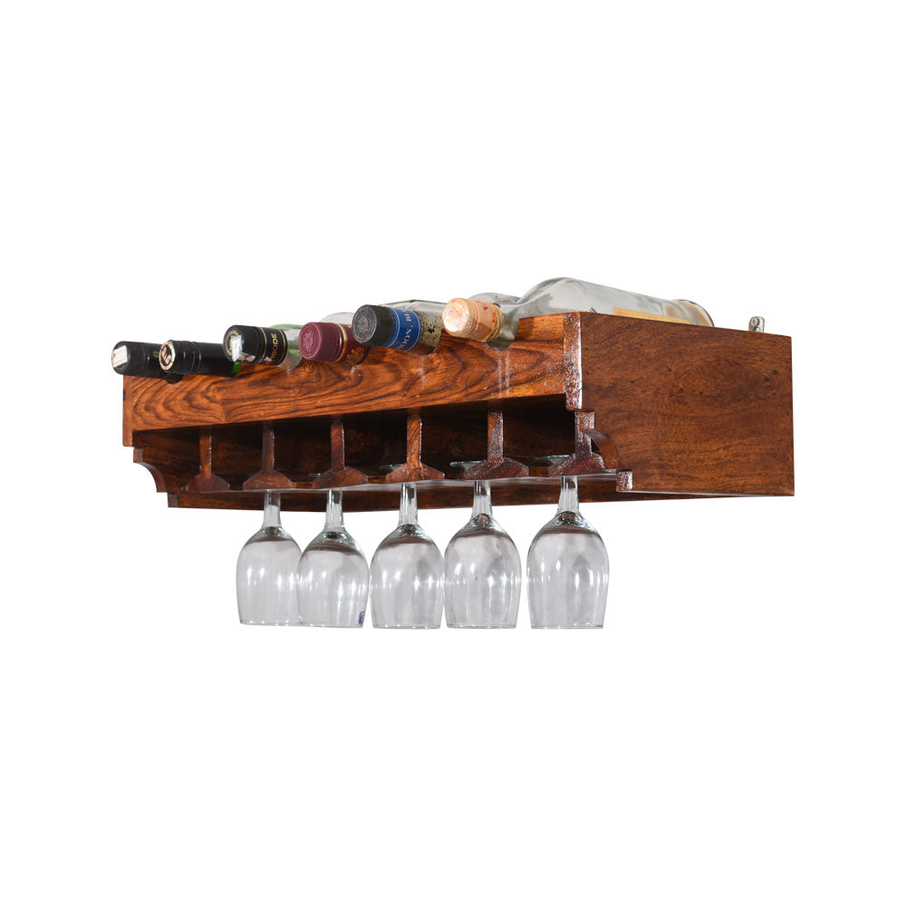 Magdalena Hanging Solid Sheesham Wood Bar