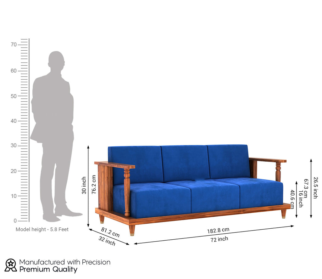 Milton Wooden 5 Seater Sofa Set