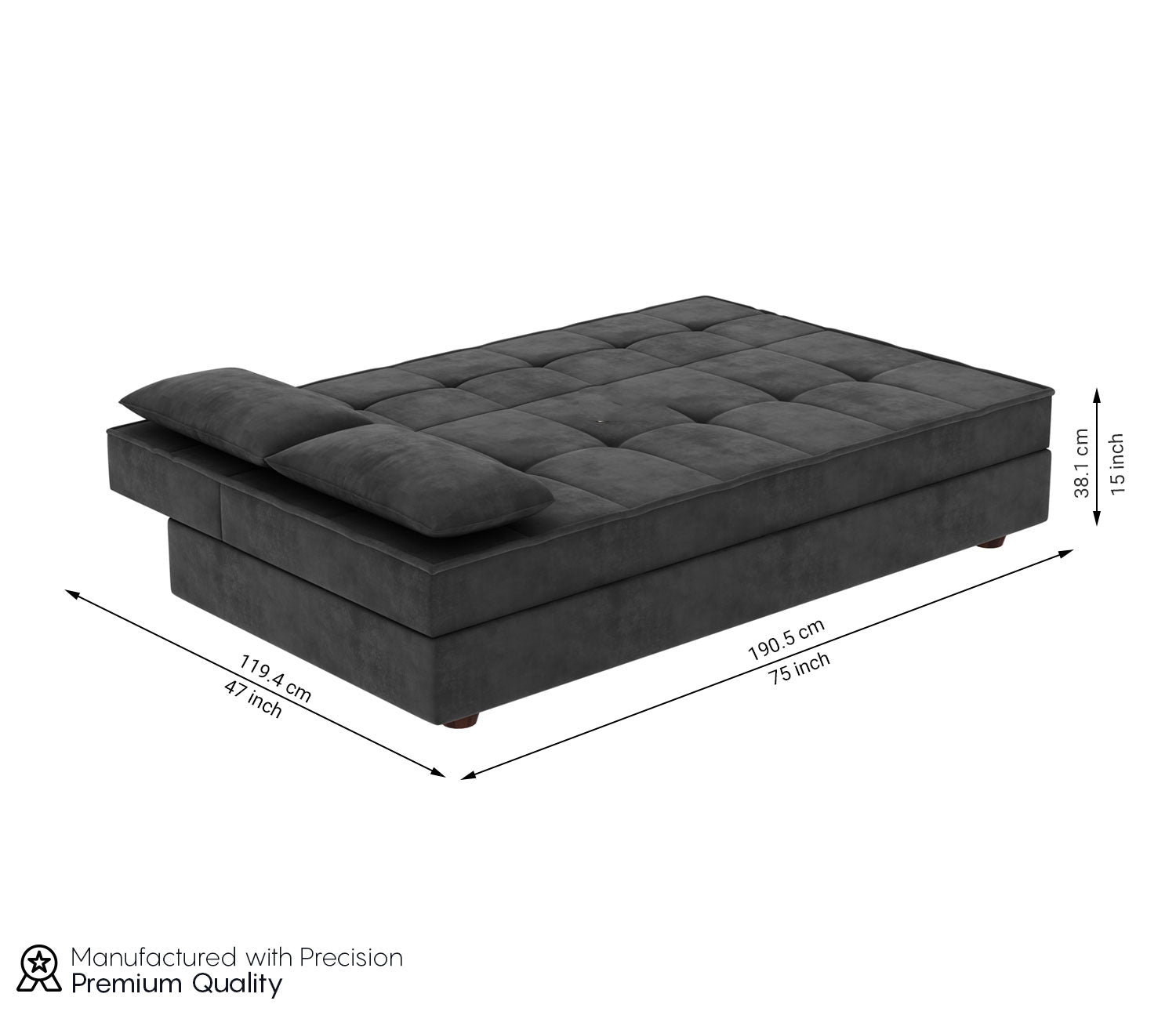 Byron Fabric 3 Seater Convertible Sofa Bed