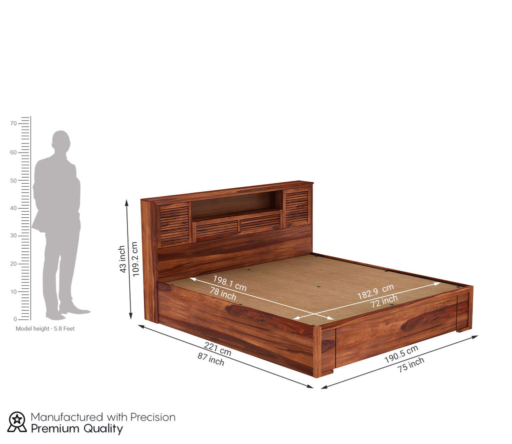 Royce Sheesham Wood Bed With Storage Drawers
