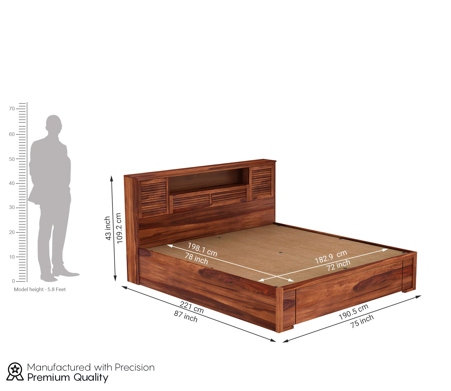 Royce Sheesham Wood Bed With Storage Drawers
