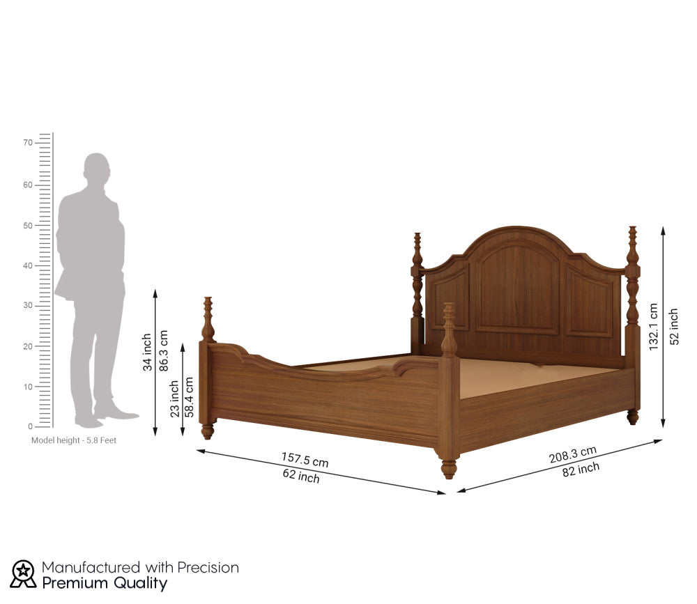 Wilder Ash Wood Poster Bed Without Storage