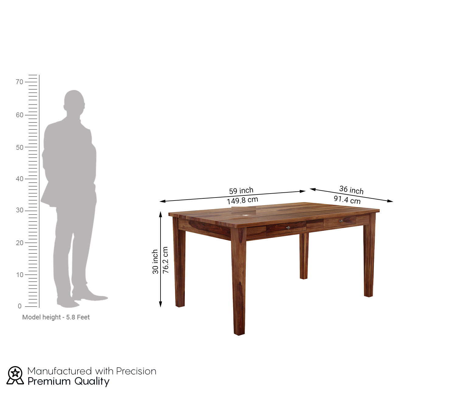 Swan 6 Seater Compact Dining Table With Storage