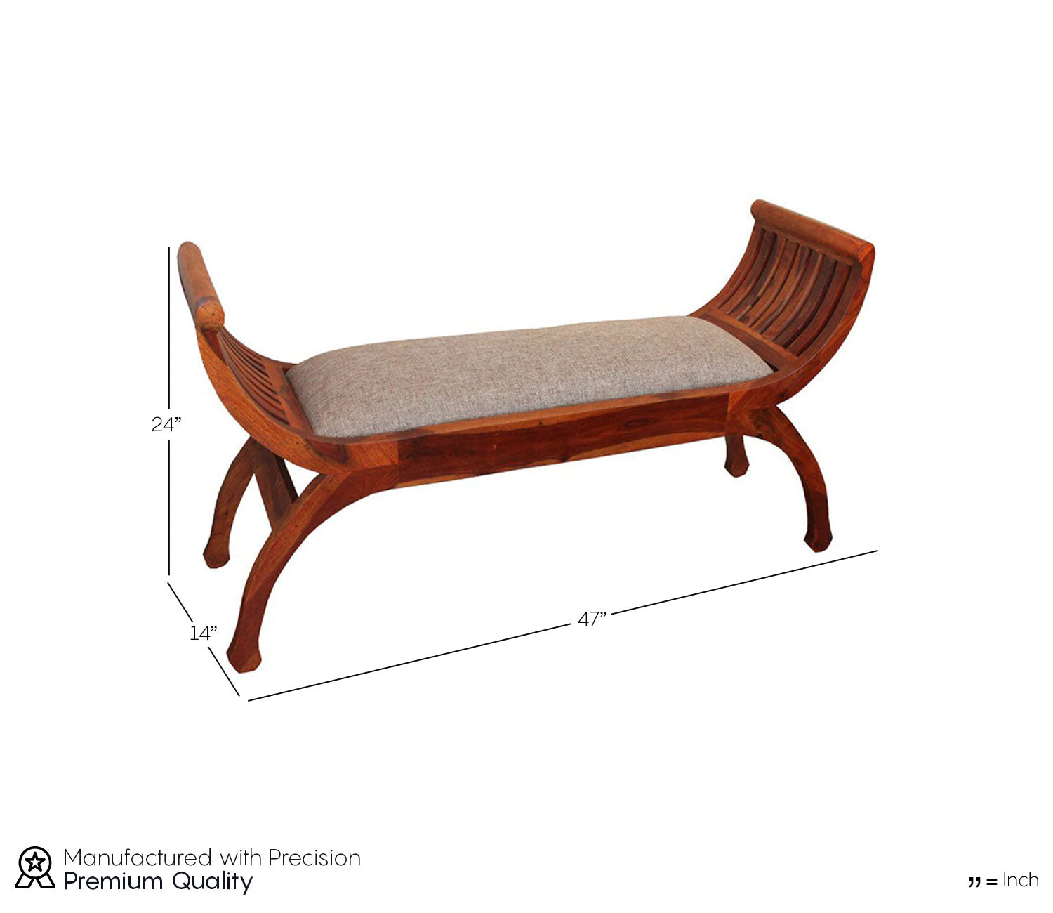 Charlie Curved armrest Bench