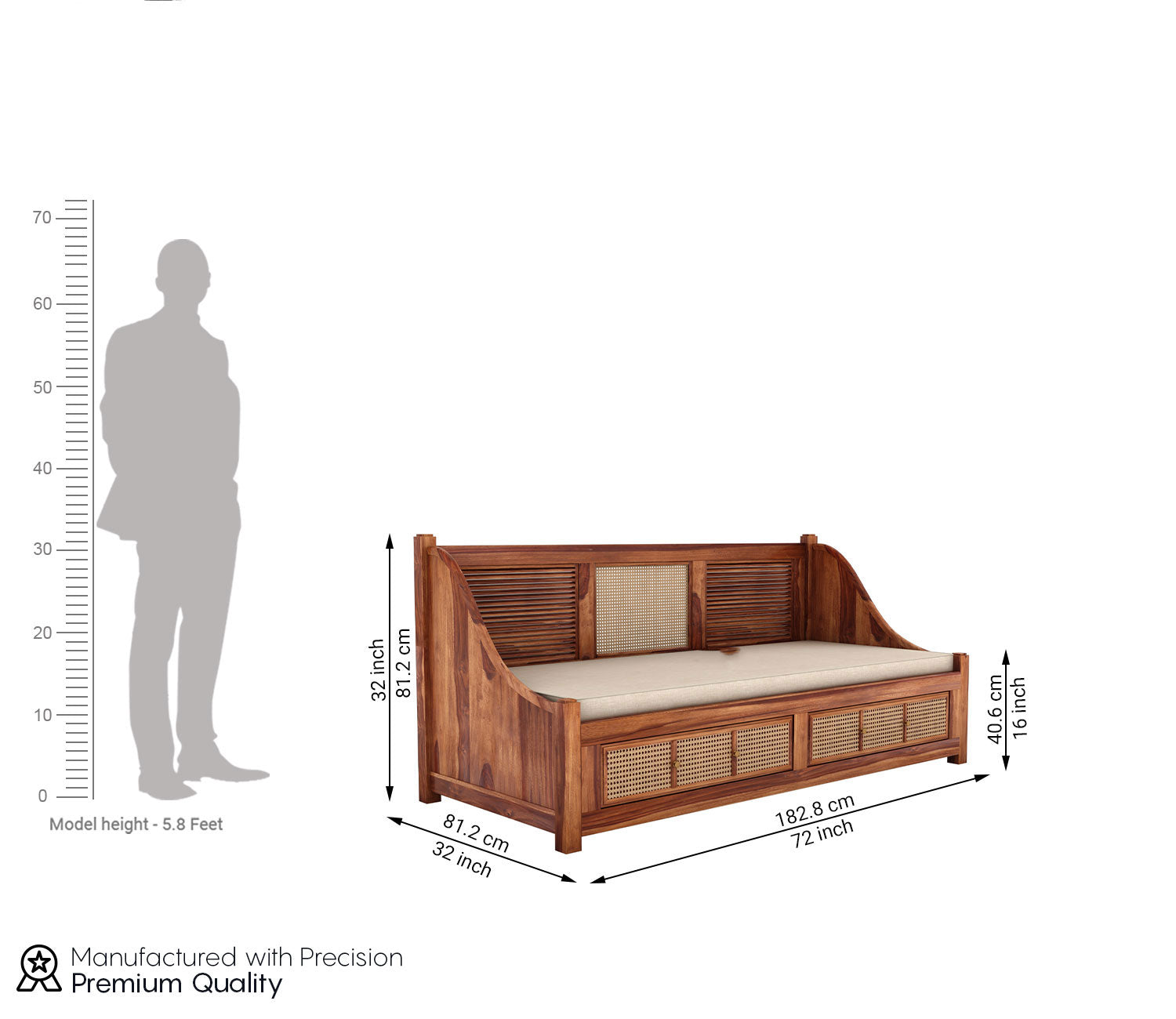Chase Designer Sheesham Wood Divan Bed with Mattress