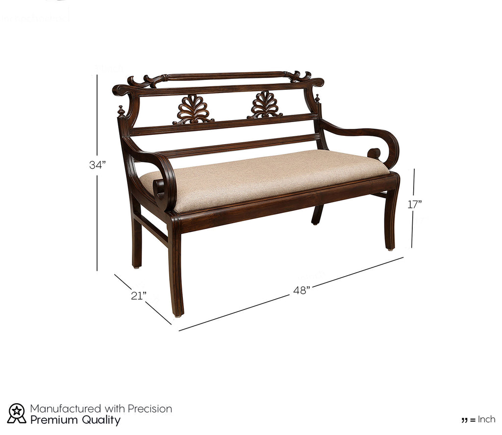 Camden Two Seater Sofa In Walnut Finish