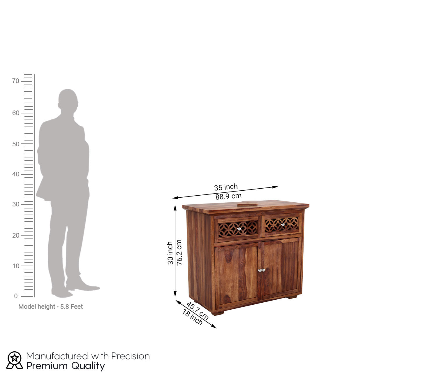 Lukas Mini Sheesham wood Sideboard and Cabinet