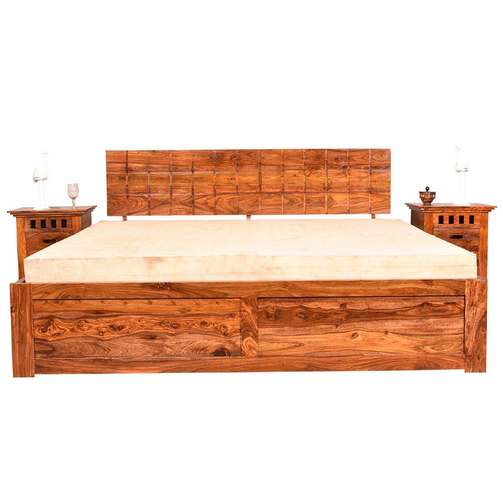 Sapphire Sheesham Wood Bed Bacon With Storage