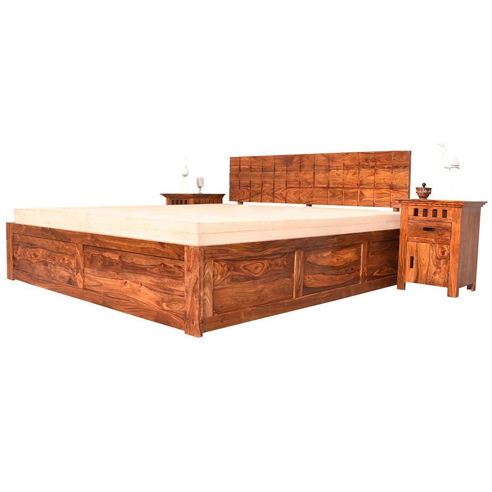 Sapphire Sheesham Wood Bed Bacon With Storage
