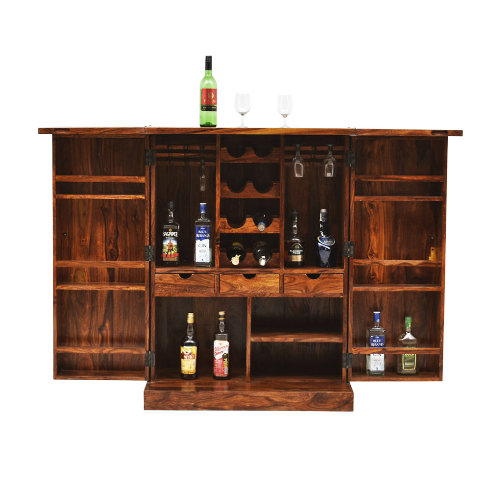 Elouise Wood Niwar Patti Design Bar Cabinet