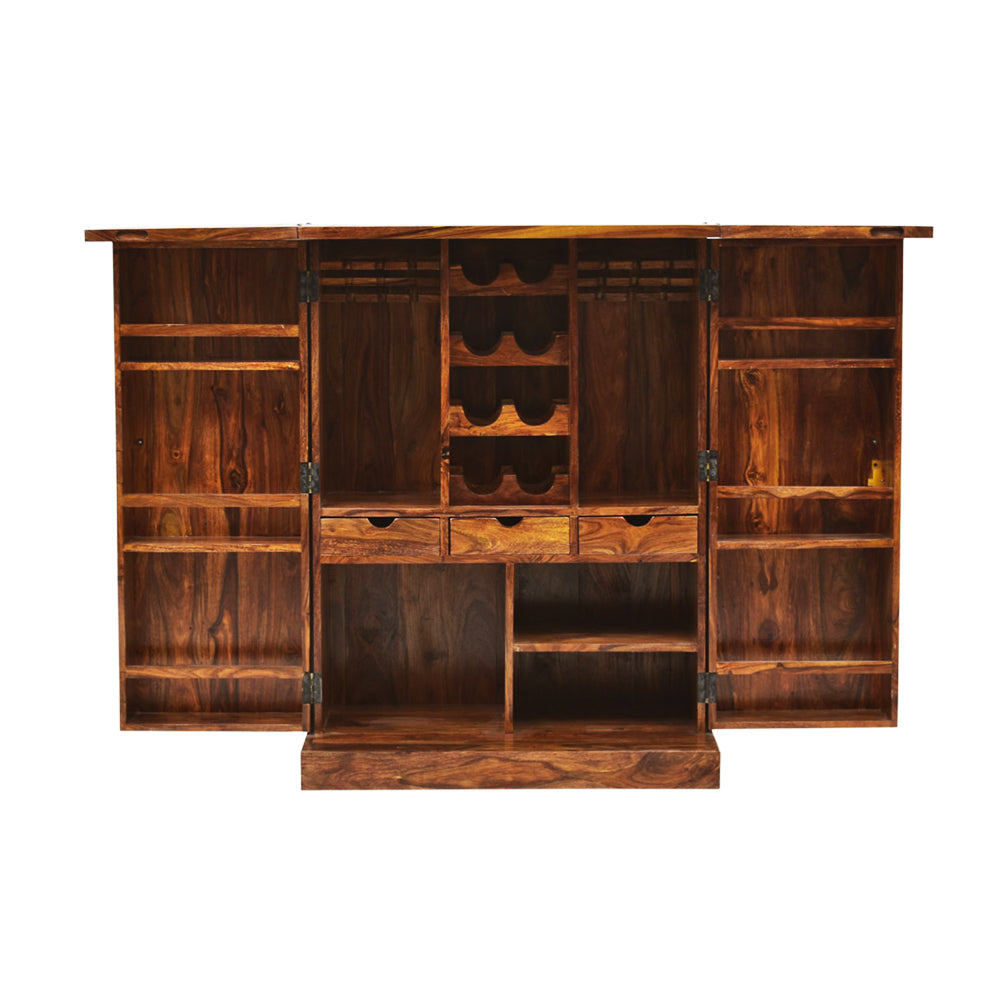 Elouise Wood Niwar Patti Design Bar Cabinet