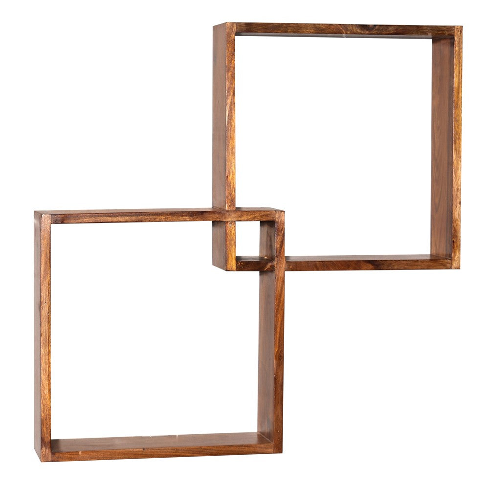 Makenna Sheesham Wooden Boxy Modular Wall Shelf