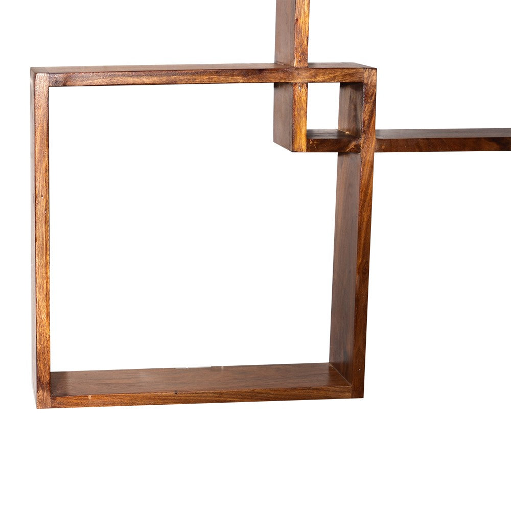 Makenna Sheesham Wooden Boxy Modular Wall Shelf