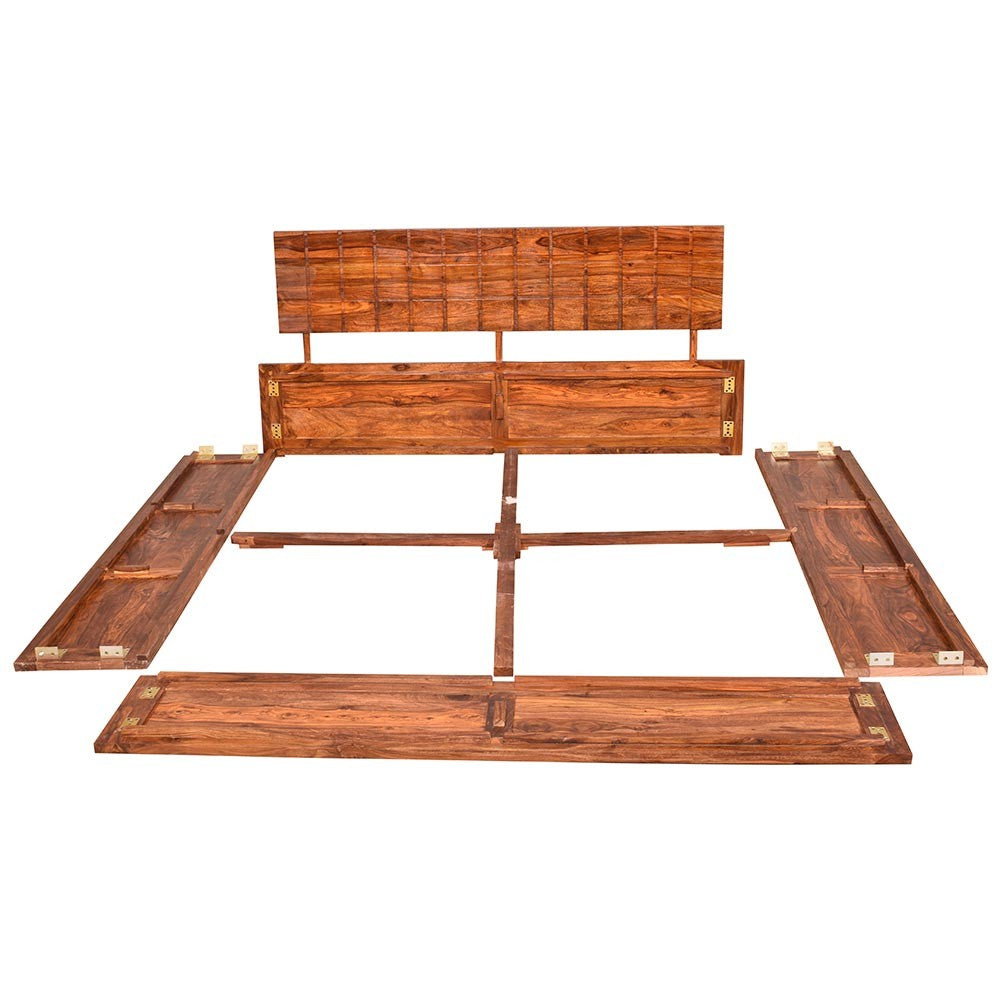 Sapphire Sheesham Wood Bed Bacon With Storage