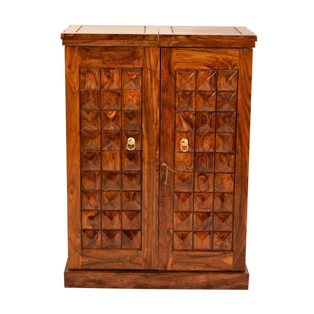Saoirse Wood Regular Diamond Design Bar Cabinet