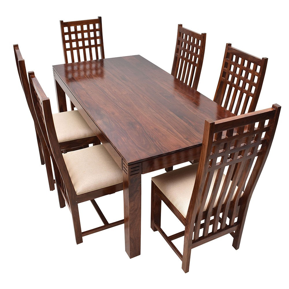 Seraphina Wooden 6 Seater Hi Chair Dining Set