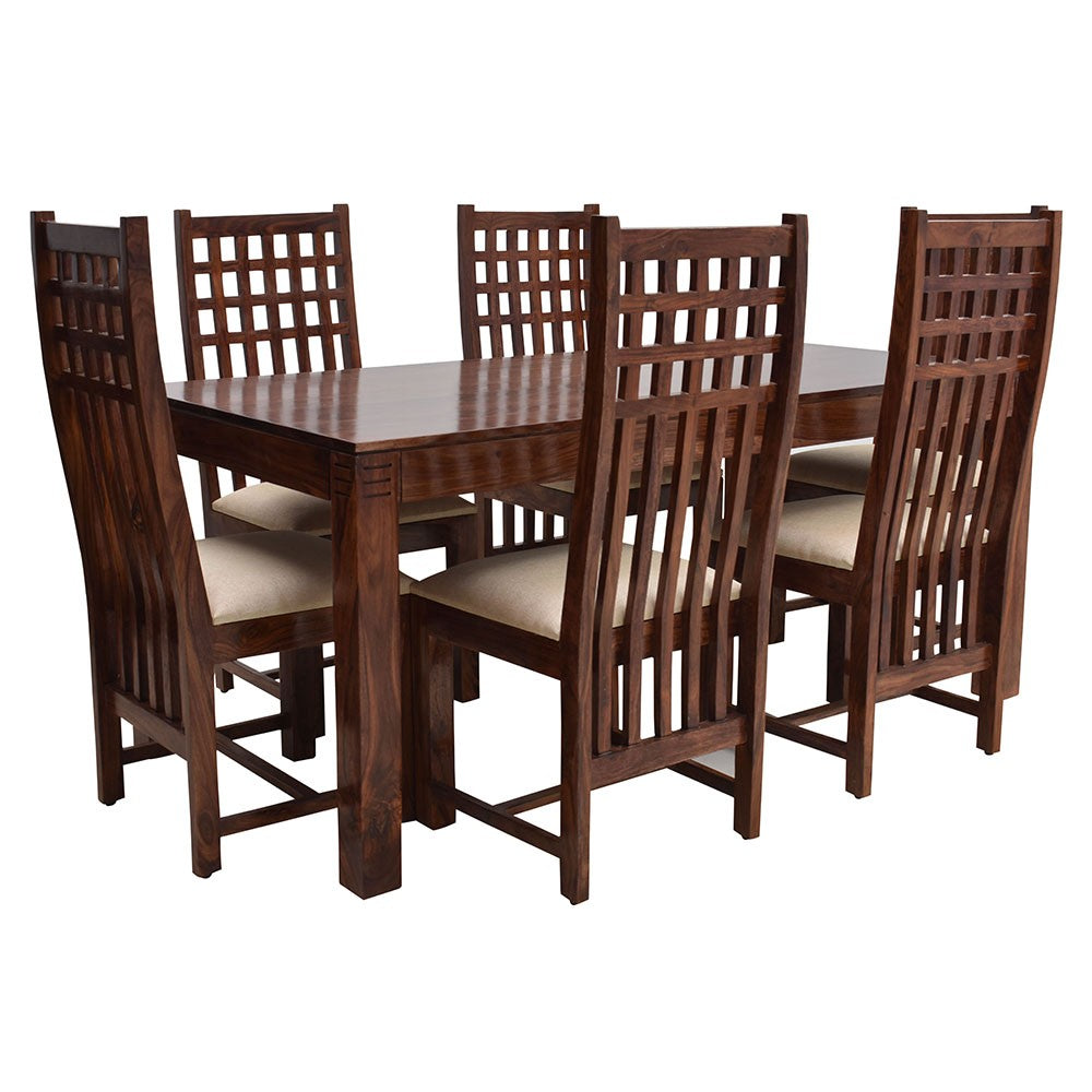 Seraphina Wooden 6 Seater Hi Chair Dining Set