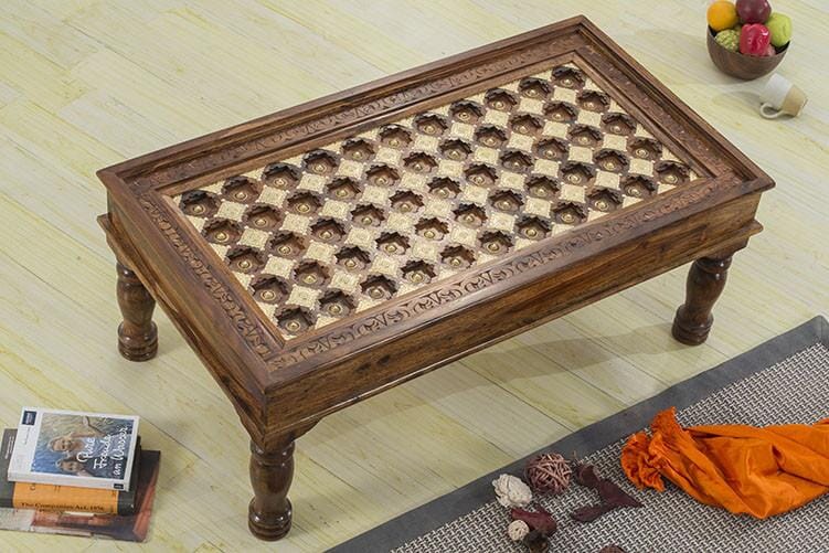 Ezekiel Brass Coffee Table D Honey