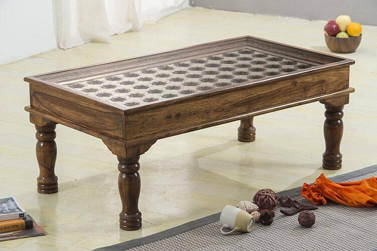 Ezekiel Brass Coffee Table D Honey