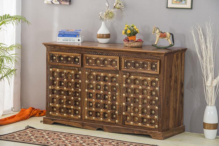 Ethan Wood Brass Sideboard C