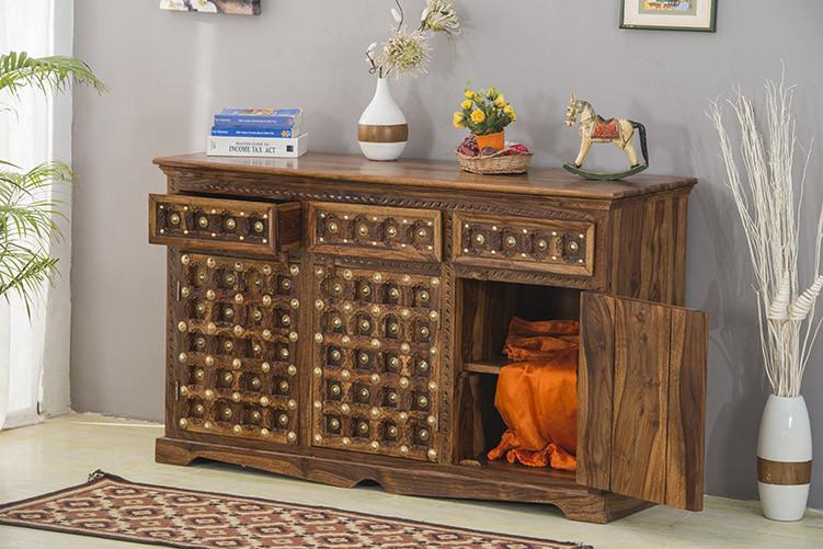 Ethan Wood Brass Sideboard C