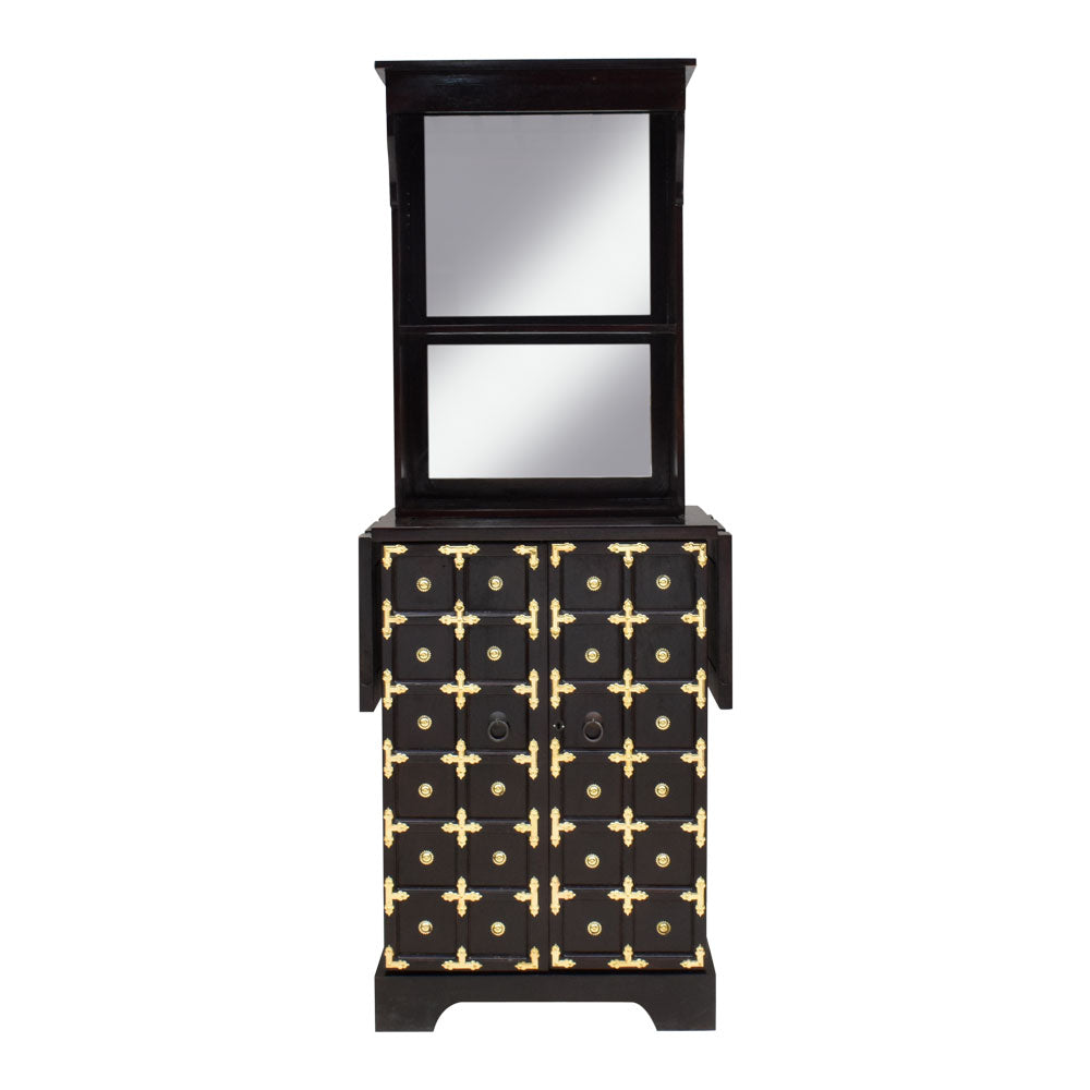Nataly Sheesham Wood Brass Romeo Bar
